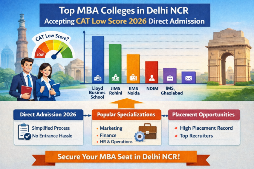 Direct Admission in Delhi NCR with CAT LOW SCORE