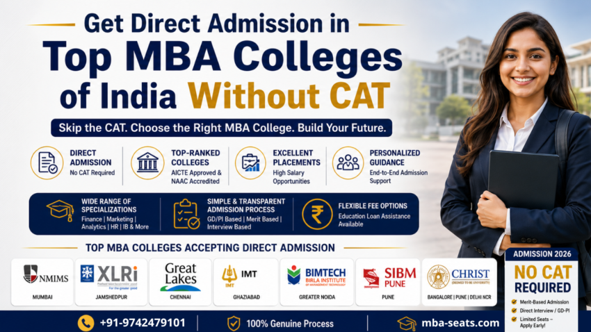 Get Direct Admission in Top MBA Colleges of India Without CAT