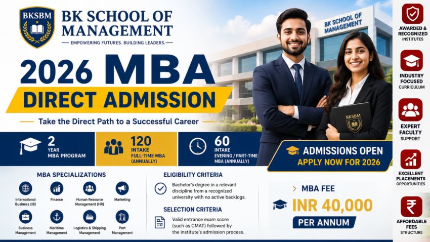 2026 MBA Direct Admission in BK School of Management