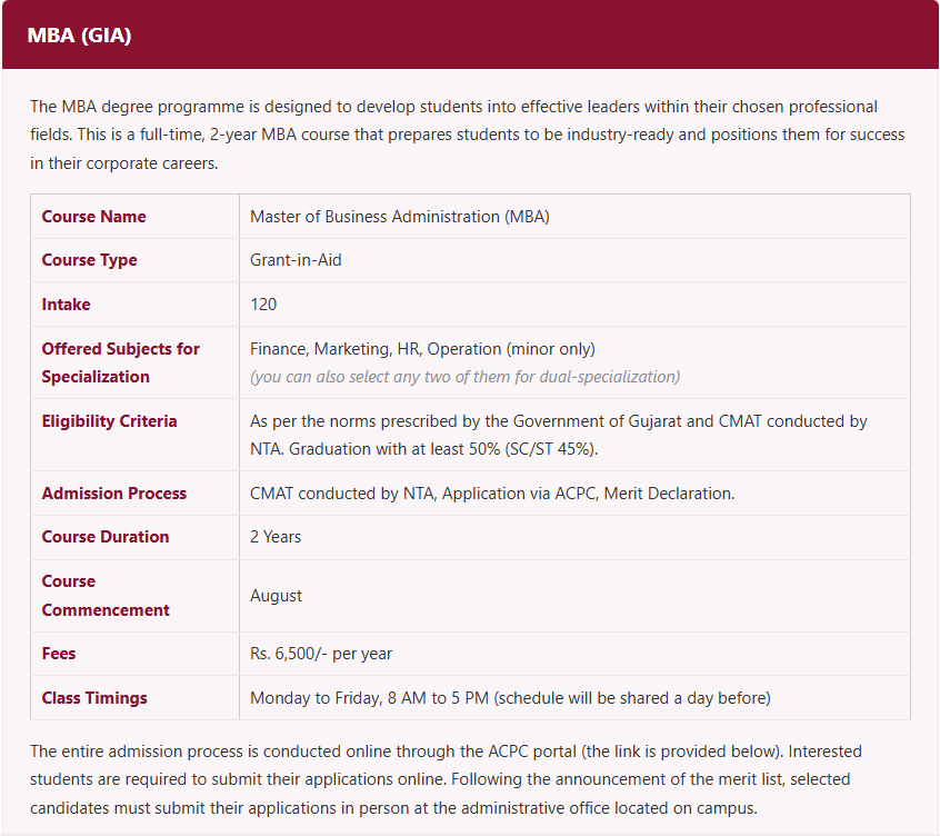 2026 MBA Direct Admission in BK School of Management.